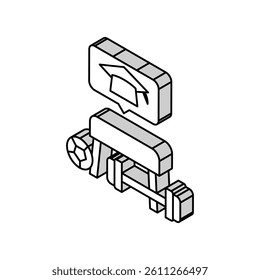 physical education primary school isometric icon vector. physical education primary school sign. isolated symbol illustration