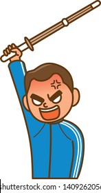 Physical education teacher doing power harassment image illustration
