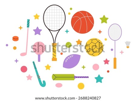 Physical education training, lesson at school, sports and active lifestyle concept. National Sports Day