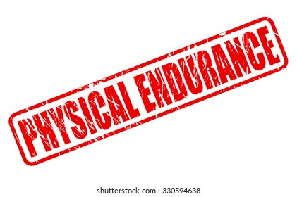 PHYSICAL ENDURANCE red stamp text on white