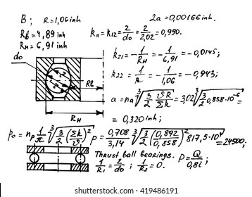 Physical equations on whiteboard. Education vector background.