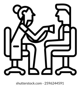 Physical Exam icon line vector illustration
