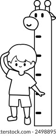 a physical examination of children's height.
