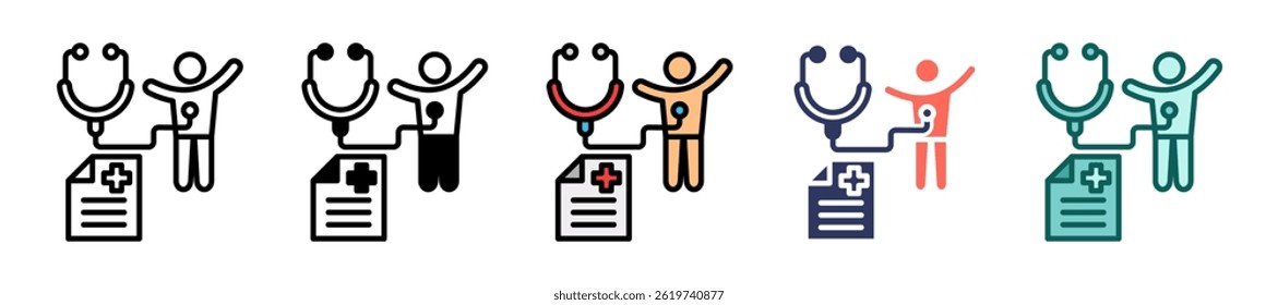 Physical Examination Icon multiple Vector Illustration