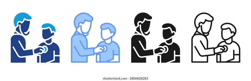 Physical Examination icon set multiple style collection