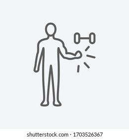 Physical exercise icon line symbol. Isolated vector illustration of icon sign concept for your web site mobile app logo UI design.