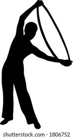 Physical exercises with a circle 2 (vector)