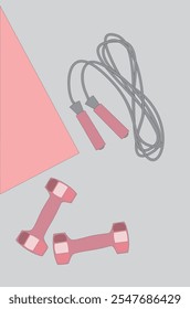 Physical exercises gymnastics gym aesthetic illustration gymnastics items