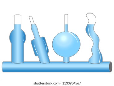 The physical experiment of one of the laws of hydrostatics is the law of communicating vessels, that in the communicating vessels the levels of homogeneous liquids are equal.