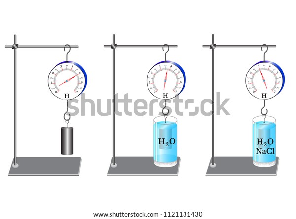 Physical Experiment Study Strength Archimedes Solution Stock Vector ...