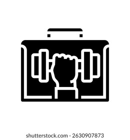physical fitness employee health glyph icon vector. physical fitness employee health sign. isolated symbol illustration