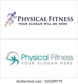 Physical Fitness Logo People Molecule Spine Stock Vector (Royalty Free ...