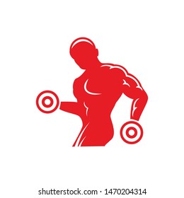 Physical Fitness, Sport Gym Logo, Muscle Man