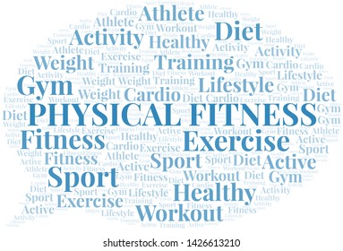 Physical Fitness word cloud. Wordcloud made with text only.
