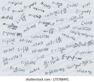 Physical formulas background. EPS 10 format.