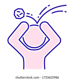 Physical humiliation color line icon. Harassment, beat and violence. Isolated vector element. Outline pictogram for web page, mobile app, promo.