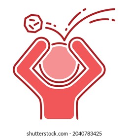 Physical humiliation color line icon. Harassment, beat and violence.