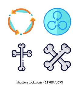 physical icon set. vector set about bones and spin icons set.