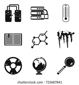 Physical icons set. Simple set of 9 physical vector icons for web isolated on white background