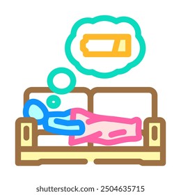 physical inactivity obesity overweight color icon vector. physical inactivity obesity overweight sign. isolated symbol illustration