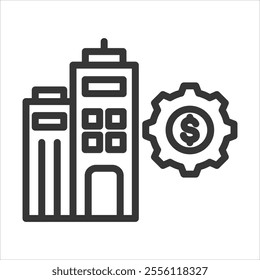 Physical Infrastructure Outline Icon Vector Illustration