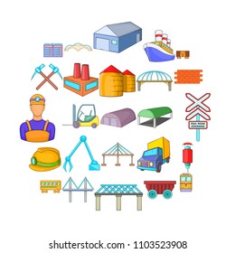 Physical labor icons set. Cartoon set of 25 physical labor vector icons for web isolated on white background