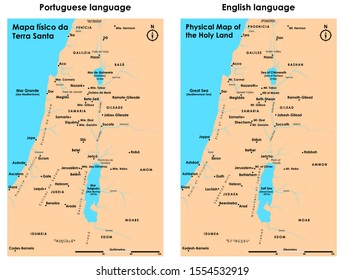 Physical Map of the Holy Land.