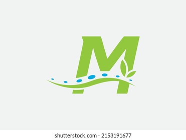 Physical massage therapy and nature spa healthcare logo design vector by the letter M