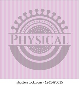 Physical realistic pink emblem