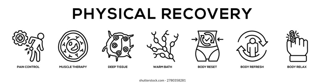 Physical Recovery web banner icon illustration concept