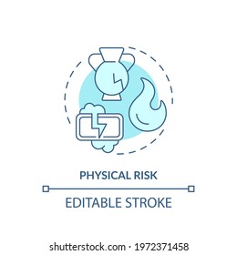 Physical risk concept icon. Purchase risk factor idea thin line illustration. Dangerous product. Injure to consumer. Malfunction, accident. Vector isolated outline RGB color drawing. Editable stroke