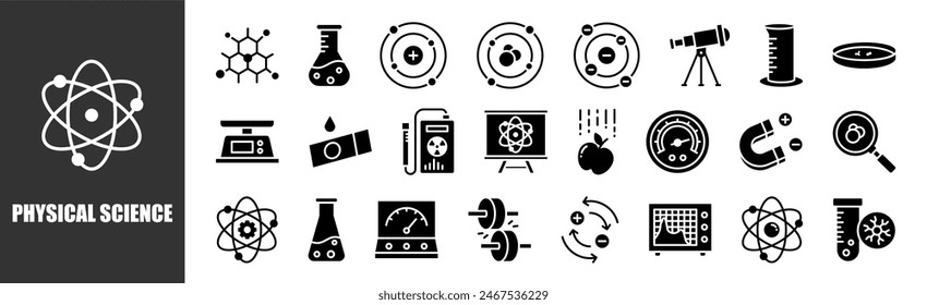 Symbolsatz für physische Wissenschaft für Design-Elemente	