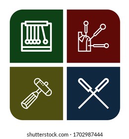 physical simple icons set. Contains such icons as Pendulum, Acupuncture, Neurology reflex hammer, can be used for web, mobile and logo