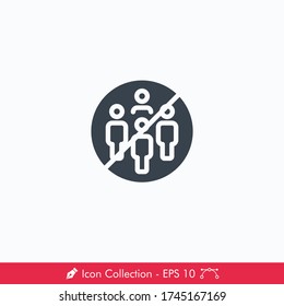 Physical (Social) Distancing / Avoid Crowds Icon / Vector