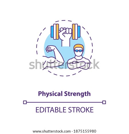 Physical strength building concept icon. Sports energy drinks idea thin line illustration. Power performance. Enhancing muscle contraction. Vector isolated outline RGB color drawing. Editable stroke