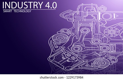 Physical systems, cloud computing, cognitive computing industry 4.0 infographic. Cyber Technology Systems concept. Infographic of industry 4.0.