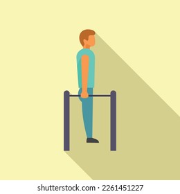 Barras fisioterapeutas icono vector plano. Paciente clínico. Deporte médico