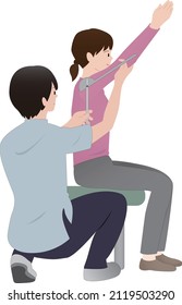 Physical Therapist Or Occupational Therapist To Measure Joint Range Of Motion Of The Upper Extremity And ROM Measurement Of Shoulder Flexion.