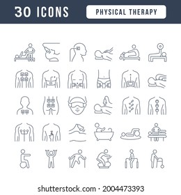 Physical Therapy. Collection of perfectly thin icons for web design, app, and the most modern projects. The kit of signs for category Medicine.