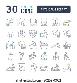 Physical Therapy. Collection of perfectly thin icons for web design, app, and the most modern projects. The kit of signs for category Medicine.