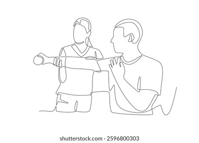 Physical therapy concept one-line drawing