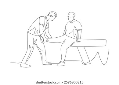 Physical therapy concept one-line drawing