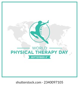 Physical therapy day greetings vector. svg