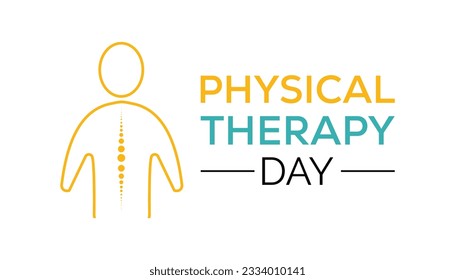 El 25 de septiembre se celebra cada año el día de la terapia física. banner, afiche, tarjeta, diseño de fondo.