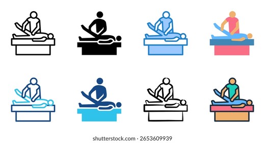 Physical Therapy icon set multiple style collection 
