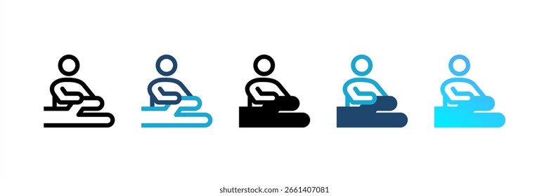 Ícone da fisioterapia definir coleção de vários estilos