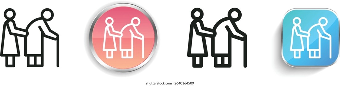 physical therapy icon. Thin Linear, Regular and Button Style Design Isolated On White Background