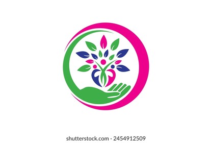 Physical Therapy Logo Design, icon, Vector, illustration The purpose of the people care design used for trust and orphanage
