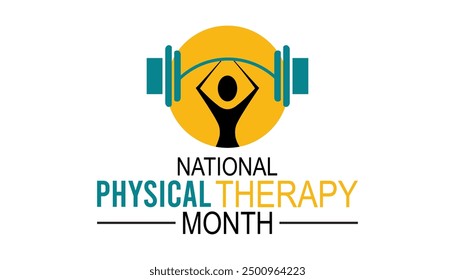 Physical therapy month is observed every year on October. Holiday concept background, placard, banner design template Vector illustration background design.