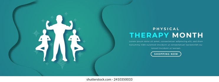 Physical Therapy Month Paper cut style Vector Design Illustration for Background, Poster, Banner, Advertising, Greeting Card
